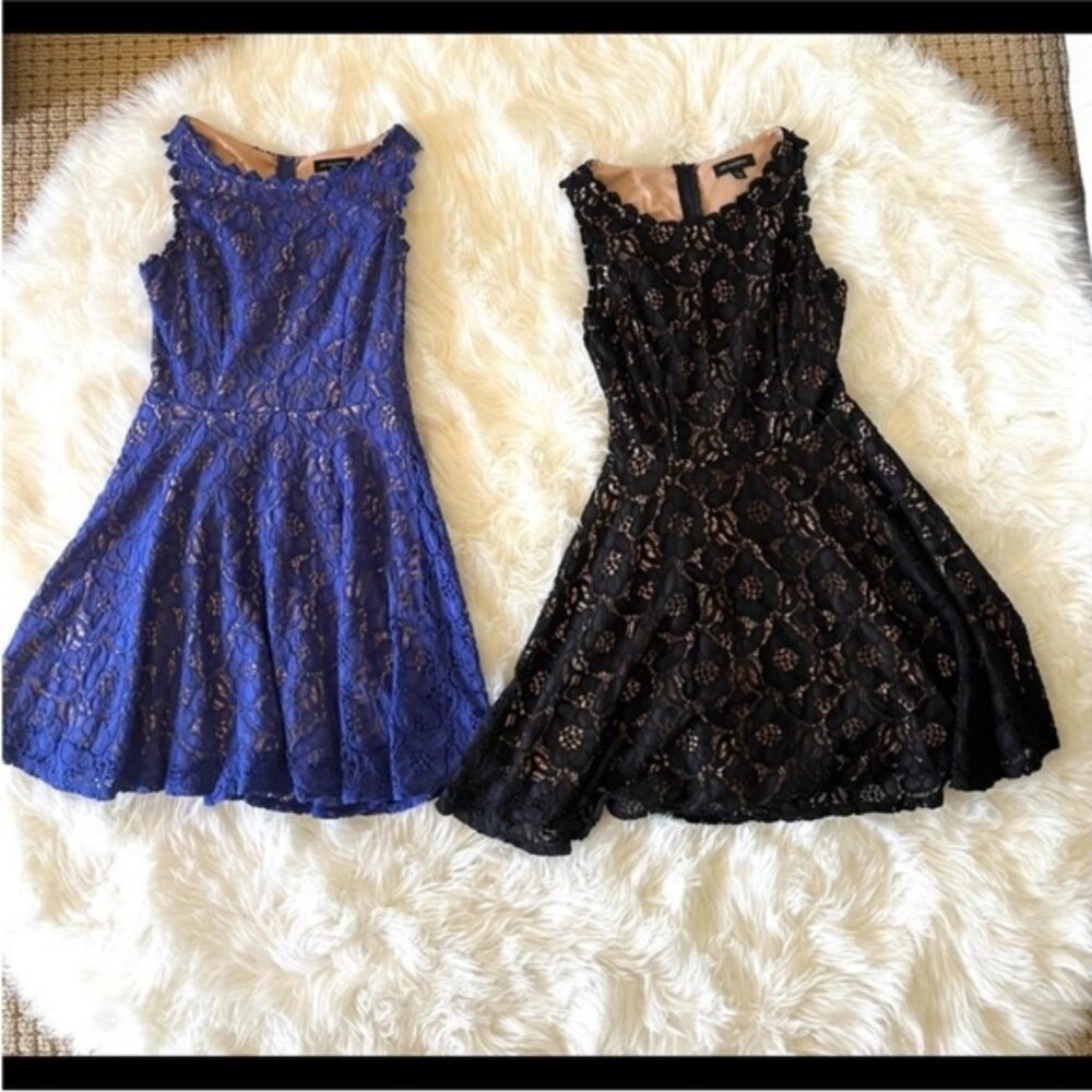 Jodi Kristopher Blue and Black Lace Dresses Bundle of TWO